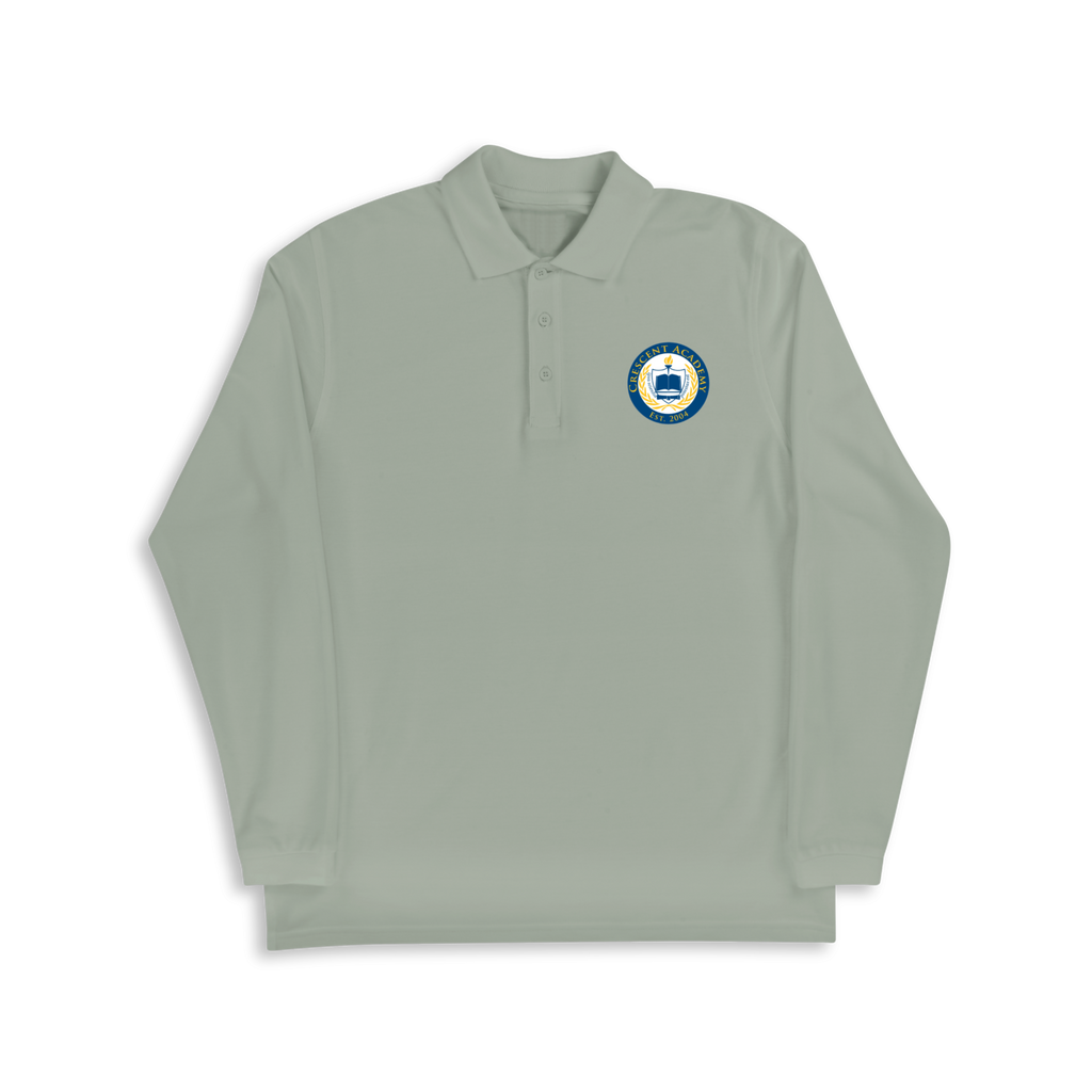 Crescent Academy Long Sleeve Grey Polo