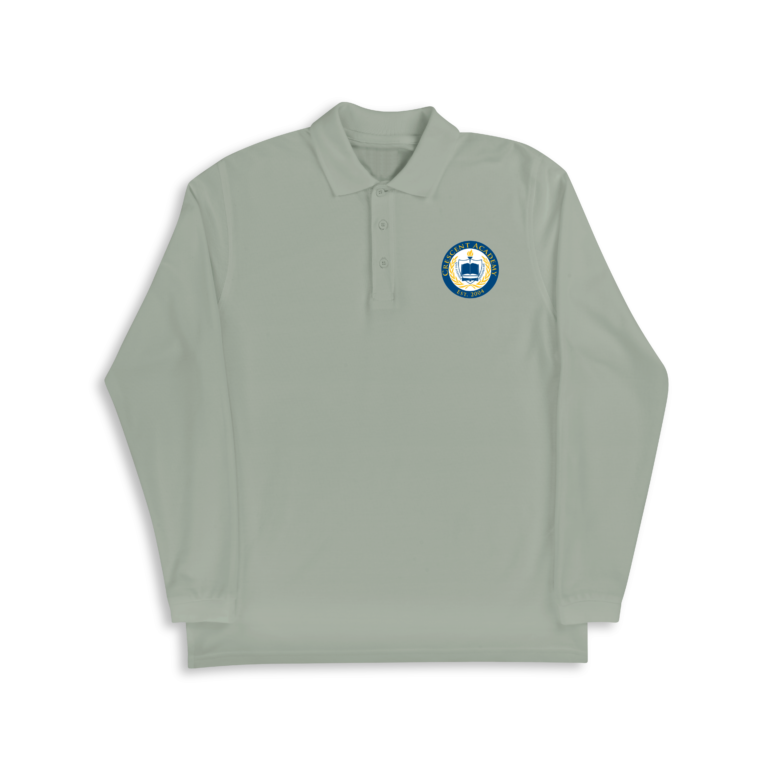 Crescent Academy Long Sleeve Grey Polo
